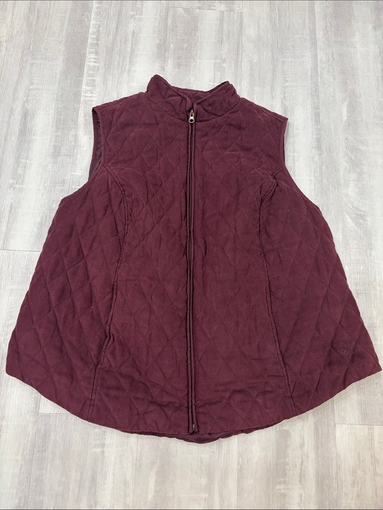 croft & barrow Jackets & Blazers - croft & barrow Quilted Sleeveless Vest - Wine Full Zip with pockets 2X